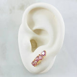 Topos Línea Corazones Rosados 2.5gr / Oro Amarillo 18K