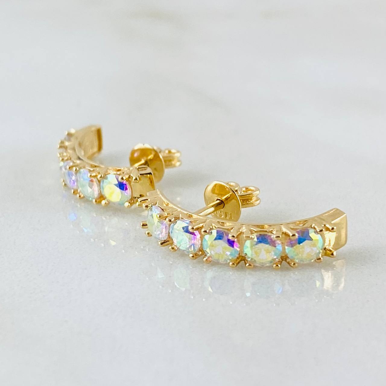 Stud Earrings Linea Tupida 3.55 g / 2.8 cm Yellow Gold 18K Nac.Esp.