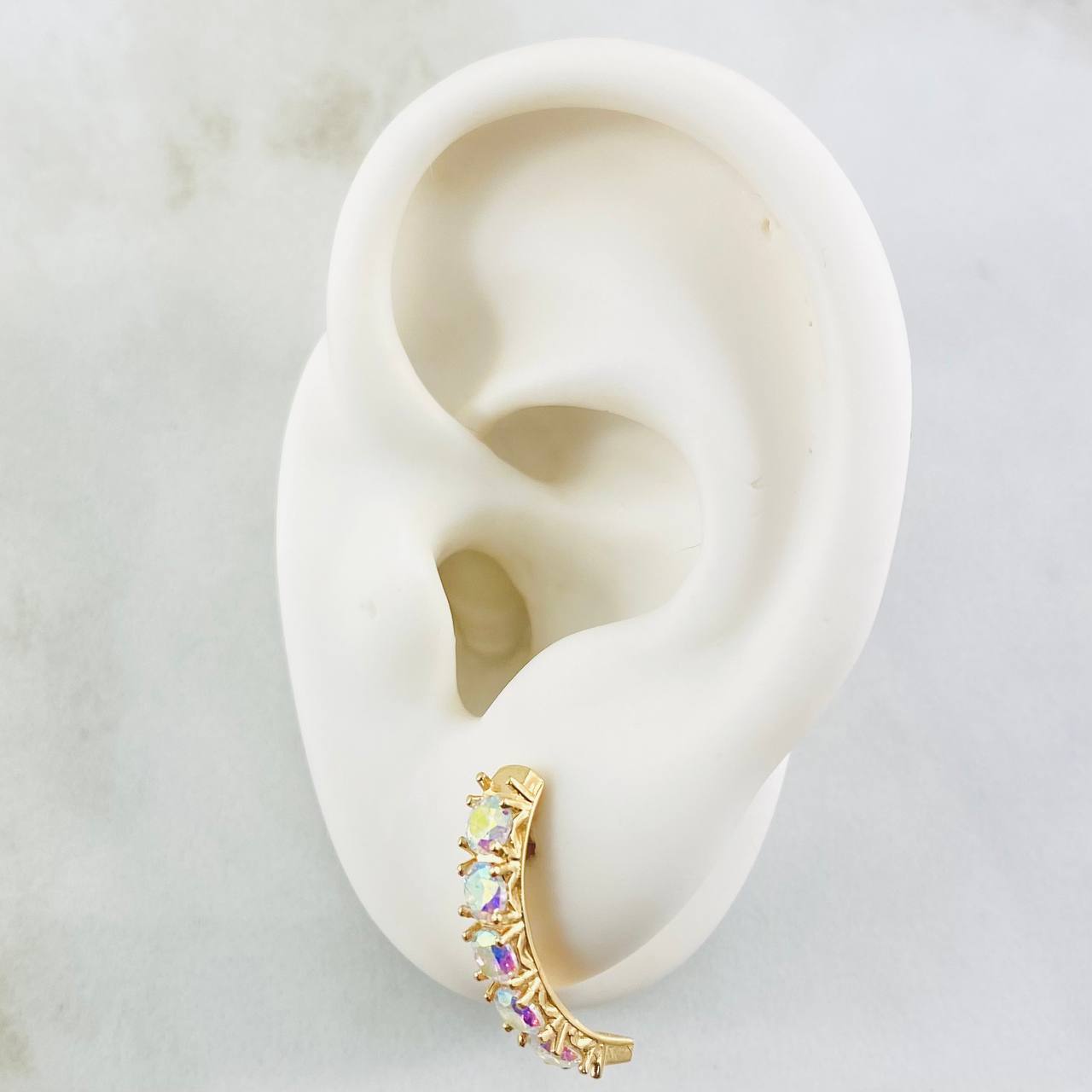 Stud Earrings Linea Tupida 3.55 g / 2.8 cm Yellow Gold 18K Nac.Esp.