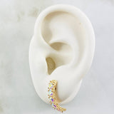 Stud Earrings Linea Tupida 3.55 g / 2.8 cm Yellow Gold 18K Nac.Esp.