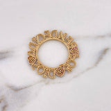 Dije Bendecida Por Dios 5.8gr / 3.6cm / Circones Blancos Fucsias Oro Amarillo 18K $