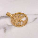Pendant Tree of Life 13.8gr / 5.2cm / Colored Zircons 18K Yellow Gold #
