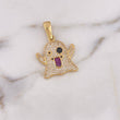 Dije Fantasma 9.5gr / 3.6cm / Circones Blancos-Negros-Fucsias Oro Amarillo 18K &