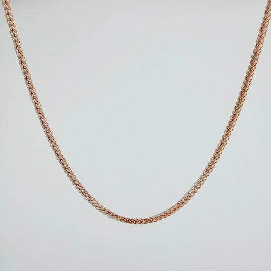 Cadena Franco 2.6 g / 60.4 cm / 1.36 mm Dos Oros Blanco Rosa 18K