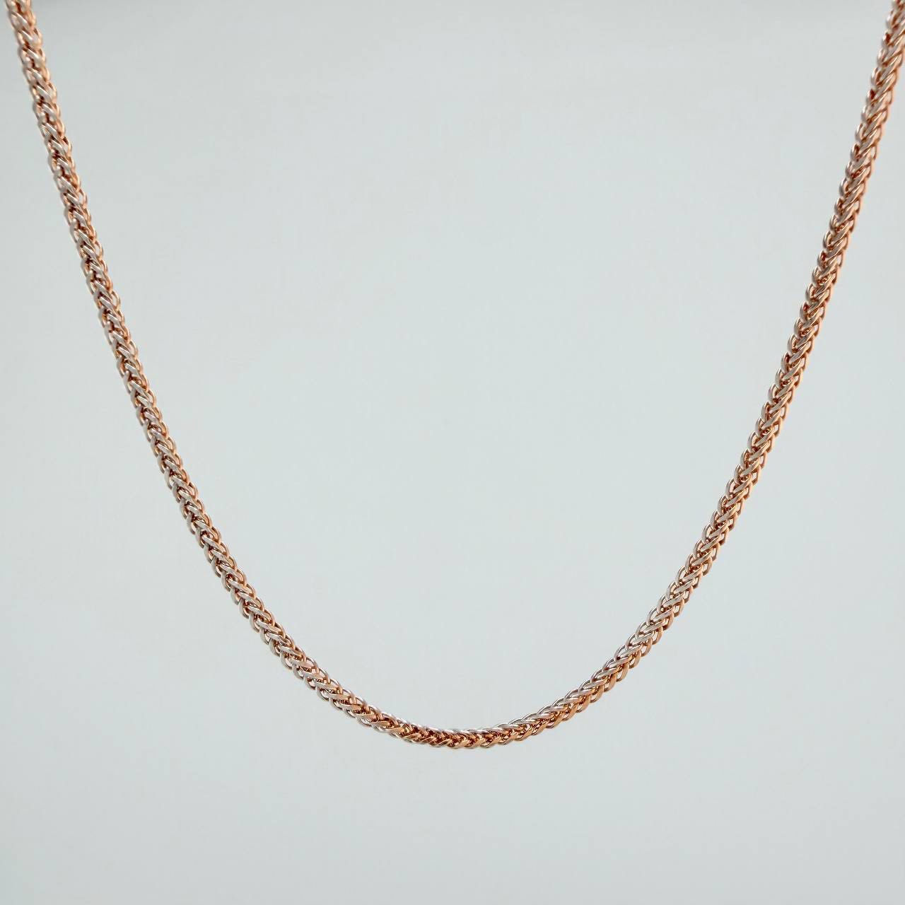 Franco Chain 2.6 g / 23 3/4 in / 1.36 mm Two-Tone White and Rose Gold 18K