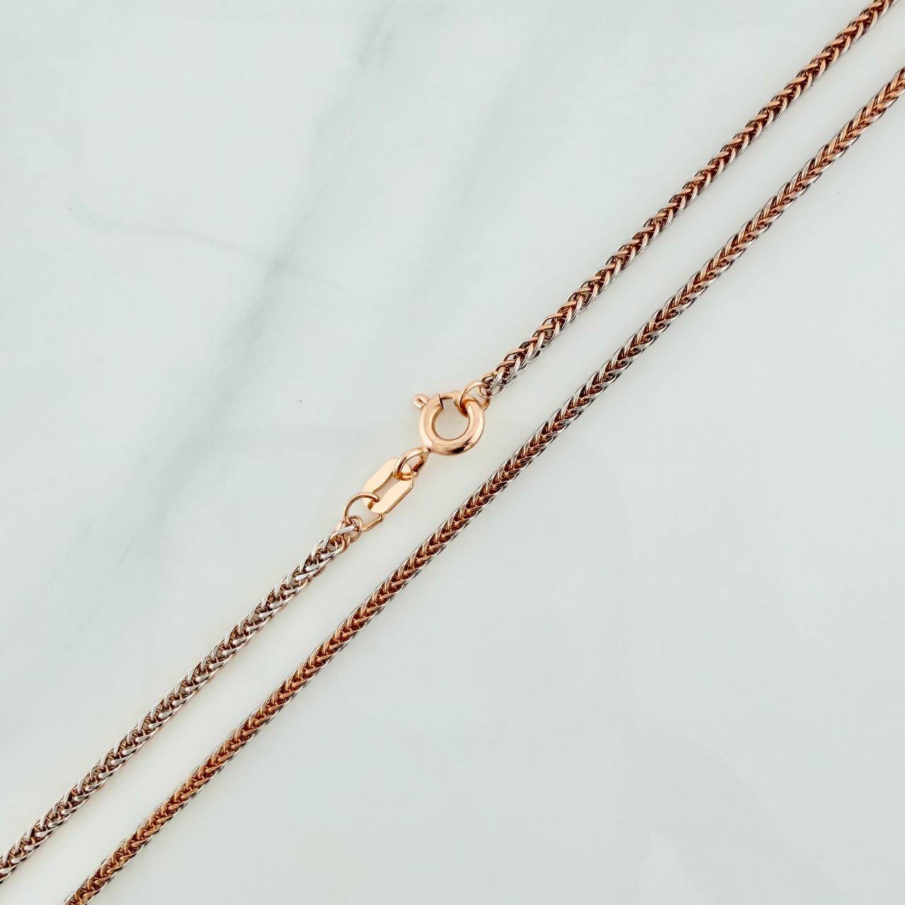 Cadena Franco 2.2 g / 19 3/4 in / 1.1 mm Dos Oros Blanco Rosa 18K