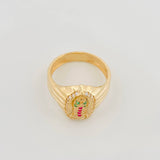 Virgin of Guadalupe Ring 3.95 g / Size 7 3/4 Yellow Gold 18K