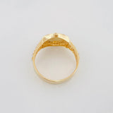 Anillo Correa Corona 5.5 g / T10 Dos Oros Amarillo Blanco 18K