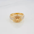 Anillo Correa Corona 5.5 g / T10 Dos Oros Amarillo Blanco 18K