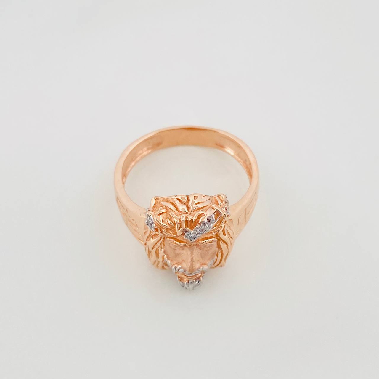 Anillo Rostro Cristo 6.9 g / T9 1/2 Dos Oros Blanco Rosa 18K