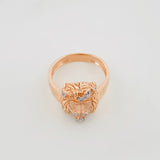 Anillo Rostro Cristo 6.9 g / T9 1/2 Dos Oros Blanco Rosa 18K