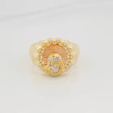 Christ Face Ring 6.9 g / Size 10 Three Golds 18K