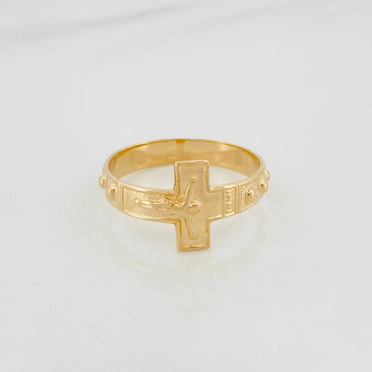 Anillo Cruz 3 g / T9 1/2 Oro Amarillo 18K