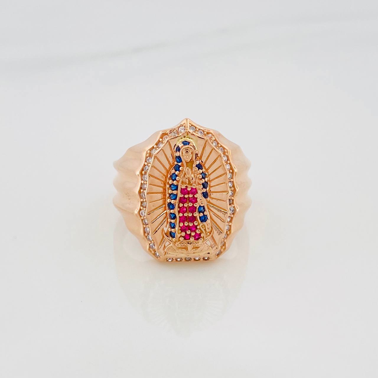 Anillo Virgen Guadalupe 6.2 g / T8 Oro Rosa 18K