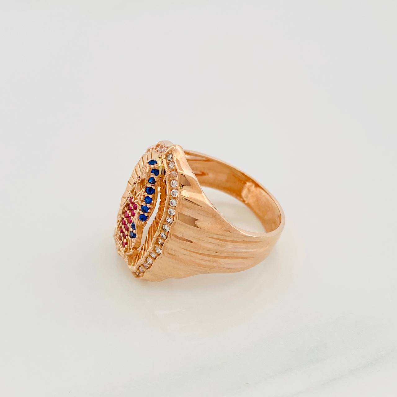 Anillo Virgen Guadalupe 6.2 g / T8 Oro Rosa 18K