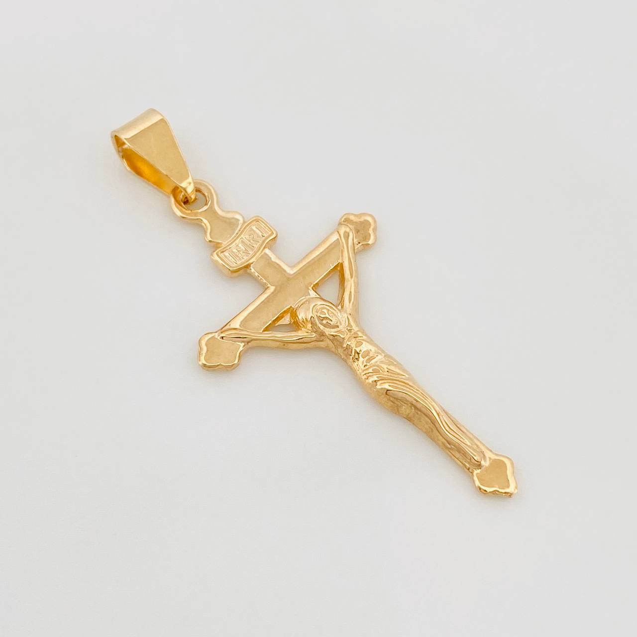 Dije Cristo Cruz 3.45 g / 1 3/4 in Oro Amarillo 18K