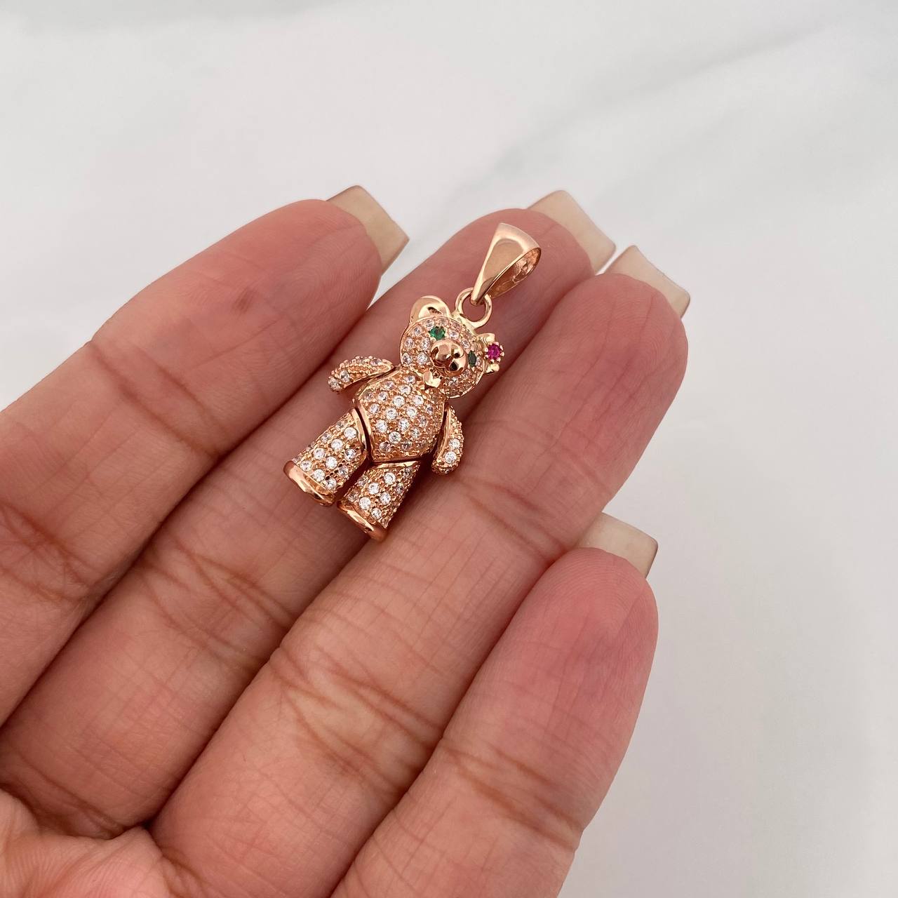Dije Oso Moño Articulado 4.3 g / 1 1/4 in Oro Rosa 18K