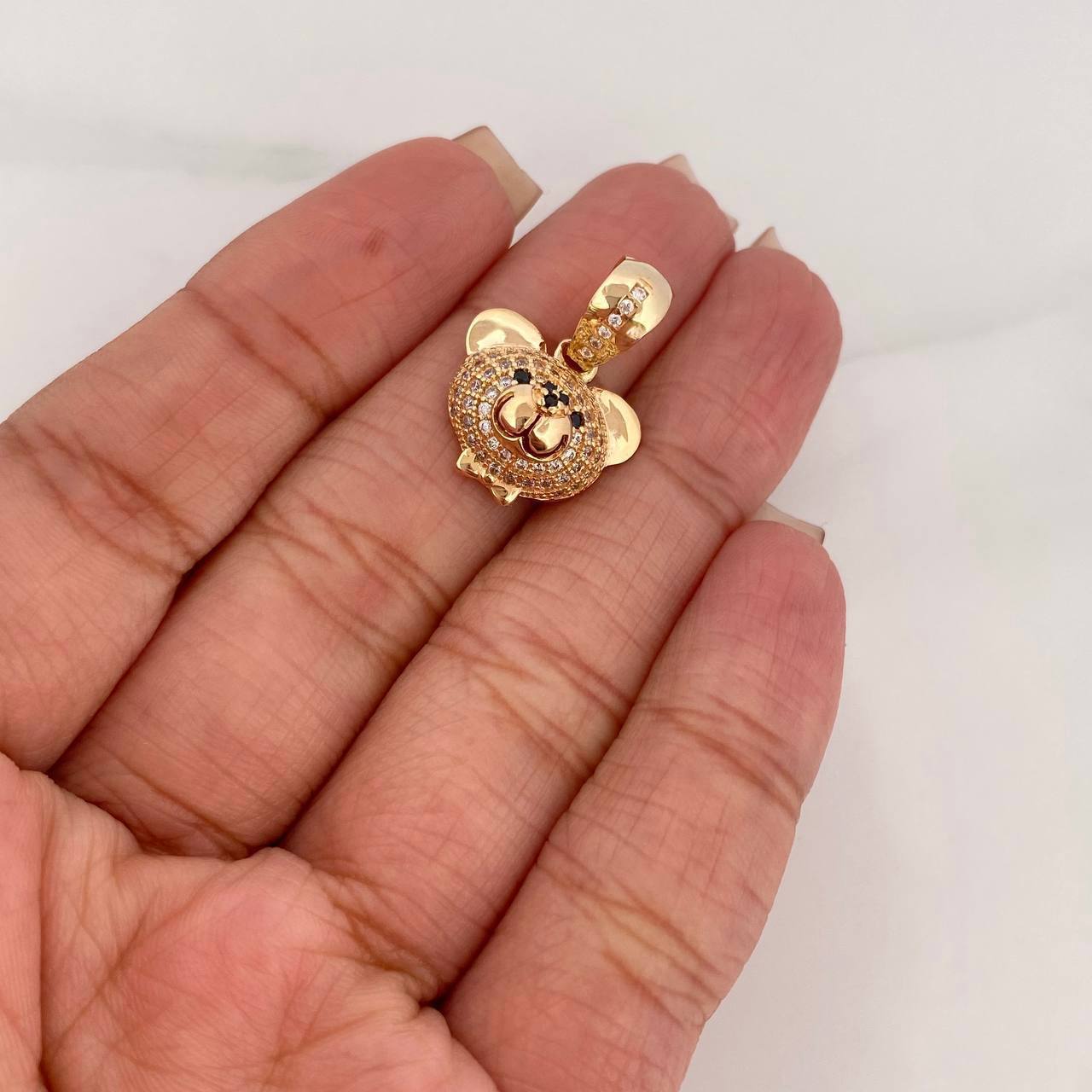 Pendant Bear Face 3.1 g / 3/4 in 18K Yellow Gold