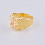 Anchor Signet Ring 2.95 g / T11 3/4 Two Yellow Pink Golds 18K
