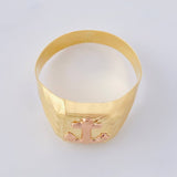 Anchor Signet Ring 2.95 g / T11 3/4 Two Yellow Pink Golds 18K