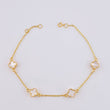 Adjustable White Clover Bracelet 2.75 g / 7 1/2 in - 7 in / 1.36 mm Yellow Gold 18K