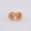 Oval Halo Stud Earrings 2.1 g / in / 7.79 mm Yellow Gold 18K