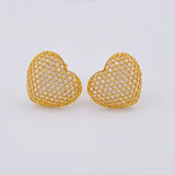 Dense Heart Stud Earrings 3.4 g / in / 12.62 mm Yellow Gold 18K