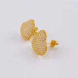 Dense Heart Stud Earrings 3.4 g / in / 12.62 mm Yellow Gold 18K