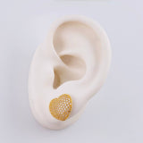 Dense Heart Stud Earrings 3.4 g / in / 12.62 mm Yellow Gold 18K