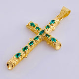 Dije Cruz Tronco Esmeraldas 1,8 Qts 3.25 g / 2 in Oro Amarillo 18K