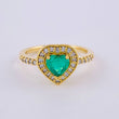 Anillo Corazon Tupido Esmeralda 45Pts 4 g / T6 3/4 Oro Amarillo 18K