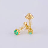 Topos Cuatro Garras Esmeralda 15Pts 0.65 g / in / 1.5 mm Oro Amarillo 18K