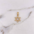Pendant Star of David 1.6gr / 2.2cm / White Zircons 18K Yellow Gold &