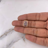 Pendant Rectangular 1.4gr / 1.4cm / Colored Zircons 18K Yellow Gold #