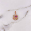 Pendant I Love Dad 1.9gr / 2.1cm / White Fuchsia Zircons 18K Rose Gold &