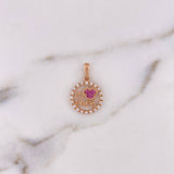 Pendant I Love Dad 1.9gr / 2.1cm / White Fuchsia Zircons 18K Rose Gold &