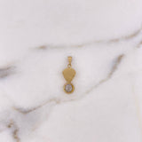 Pendant Oyster 0.8gr / 2.1cm / White Zircon 18K Yellow Gold #
