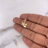 Pendant Airplane 0.95gr / 1.7cm / White Zircons Two-tone Yellow and White 18K #