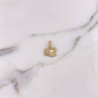 Pendant Airplane 0.95gr / 1.7cm / White Zircons Two-tone Yellow and White 18K #