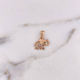 Dije Elefante 1.6gr / 1.8cm / Circones Blancos Verde Oro Rosa 18K #