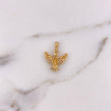 Pendant Colibri 1.7gr / 2cm / Colored Zircons Two 18K Yellow White Gold #