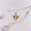 Pendant Colibri 1.7gr / 2cm / Colored Zircons Two 18K Yellow White Gold #