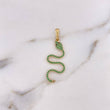 Pendant Snake 1.85gr / 3.8cm / Black Green Zircons 18K Yellow Gold &