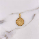 Pendant Footprint Medal 2.45gr / 2.6cm / White Zircons 18K Yellow Gold #