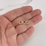 Charm God 1.3gr / 2.7cm / White Zircons 18K Yellow Gold &