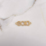 Charm God 1.3gr / 2.7cm / White Zircons 18K Yellow Gold &