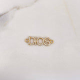 Charm God 1.3gr / 2.7cm / White Zircons 18K Yellow Gold &