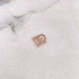 Charm Heart 0.9gr / 1.5cm / White Zircons 18K Rose Gold #