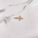 Charm Cross 1.2gr / 2.9cm / White Zircons 18K Yellow Gold #