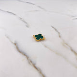 Herraje Trebol  3.4gr / 2.1cm / Verde Oro Amarillo 18K #